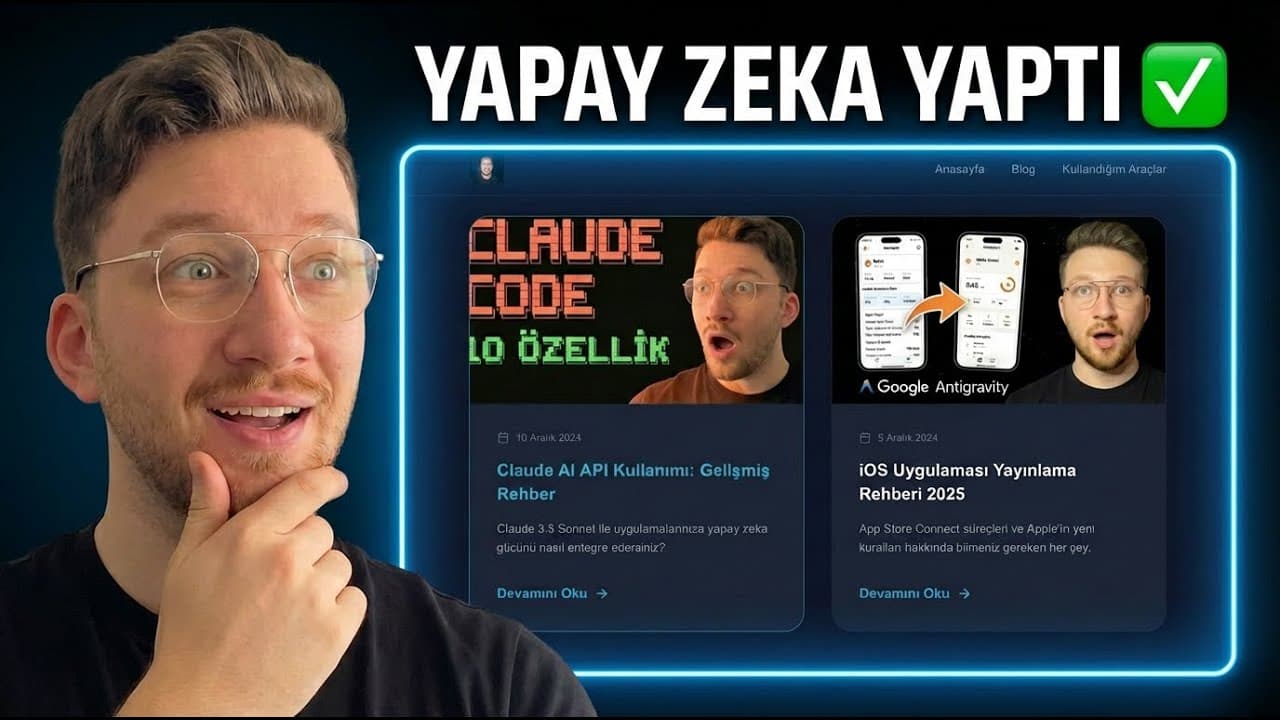Tek Satır Kod Yazmadan Full-Stack Web Sitesi Yapmak! (AI ile) - Gemini, Claude Code, Antigravity